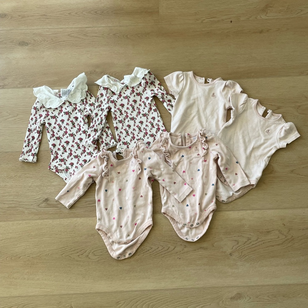 GAP Baby Pink & White Striped Onesie